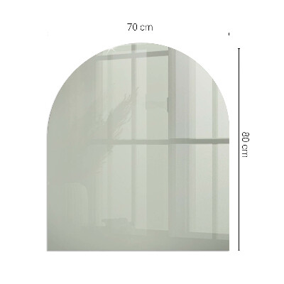 Vetro sotto il camino semiovale Colore grigio-verde