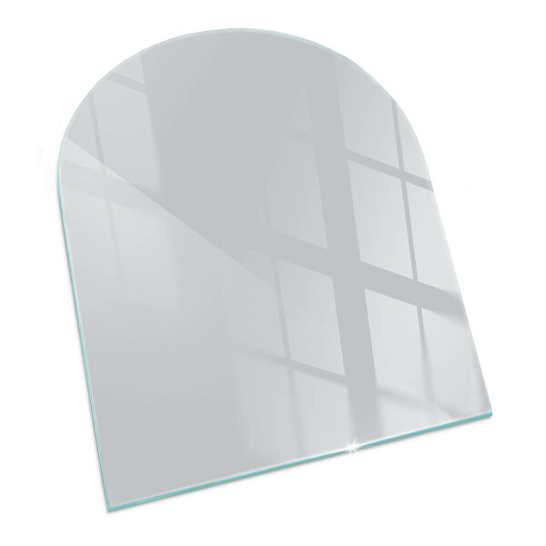 Vetro sotto il camino semiovale in colore grigio