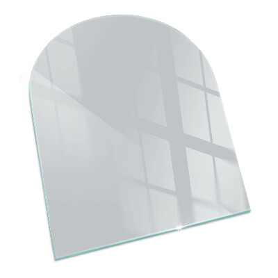 Vetro sotto il camino semiovale in colore grigio