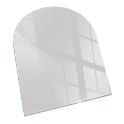 Vetro sotto il camino semiovale in colore grigio