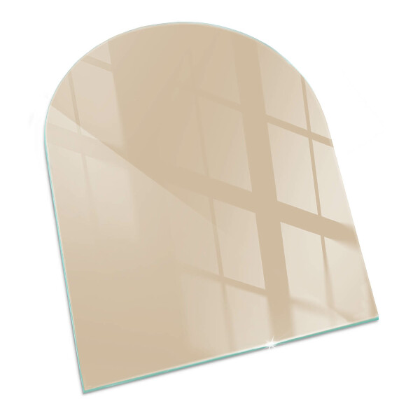 Lastra in vetro per caminetto semiovale Colore beige