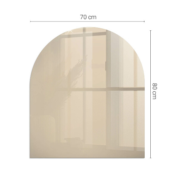 Lastra in vetro per caminetto semiovale Colore beige