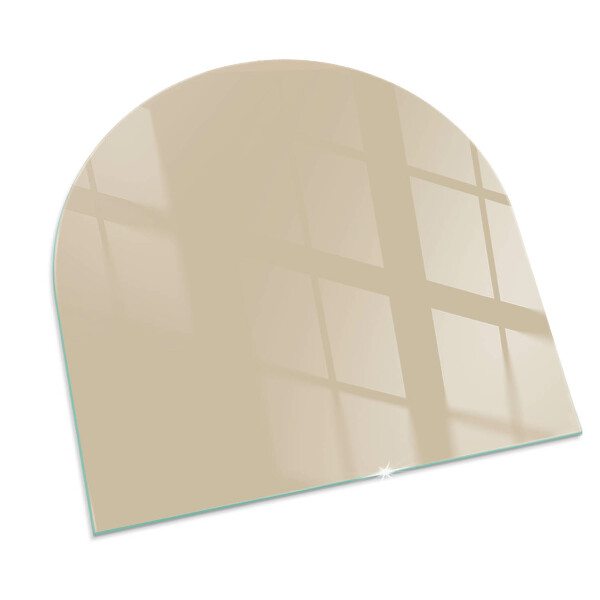 Lastra in vetro per caminetto semiovale Colore beige