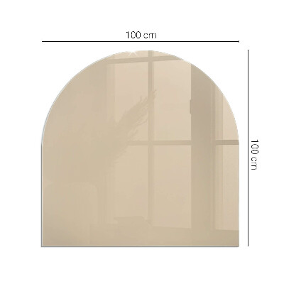Lastra in vetro per caminetto semiovale Colore beige
