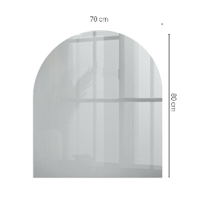 Vetro sotto il camino semiovale Colore grigio chiaro