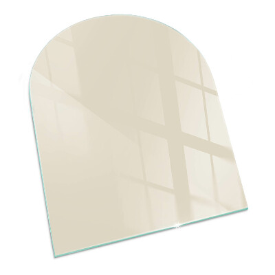 Lastra in vetro per caminetto semiovale Colore beige