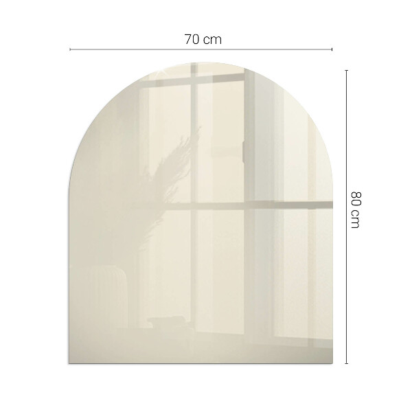 Lastra in vetro per caminetto semiovale Colore beige