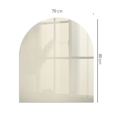 Lastra in vetro per caminetto semiovale Colore beige