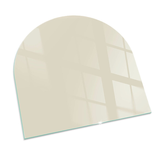 Lastra in vetro per caminetto semiovale Colore beige