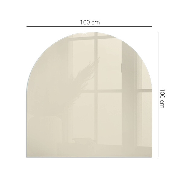 Lastra in vetro per caminetto semiovale Colore beige