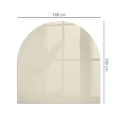 Lastra in vetro per caminetto semiovale nel colore beige