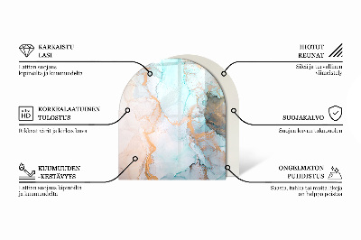 Vetro sotto il camino semiovale di colore bianco