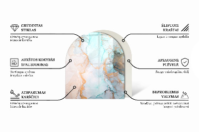 Vetro sotto il camino semiovale di colore bianco