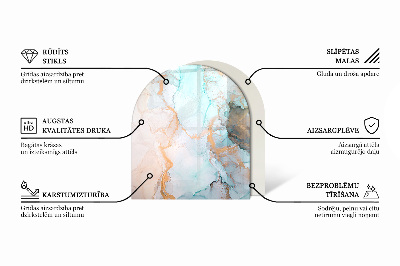 Vetro sotto il camino semiovale di colore bianco