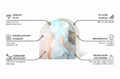 Vetro sotto il camino semiovale di colore bianco
