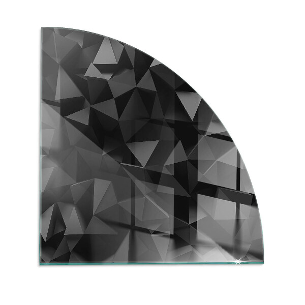 Vetro sotto il camino a quarto di cerchio Geometria in tre dimensioni