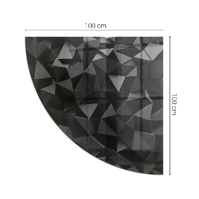 Vetro sotto il camino a quarto di cerchio con geometria in tre dimensioni