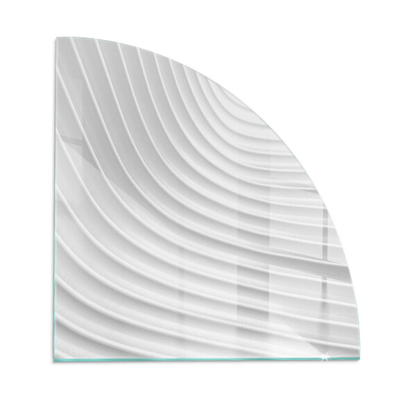 Vetro sotto stufa a quarto di cerchio con motivo a onde dalle forme delicate