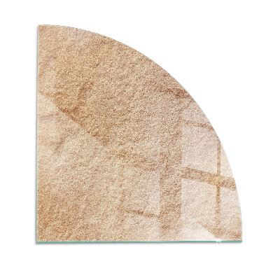 Vetro sotto stufa a quarto di cerchio con finitura effetto pietra