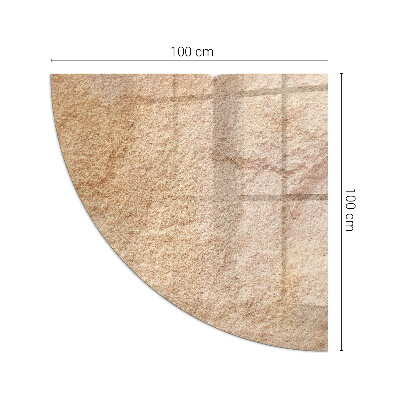 Vetro sotto stufa a quarto di cerchio con finitura effetto pietra