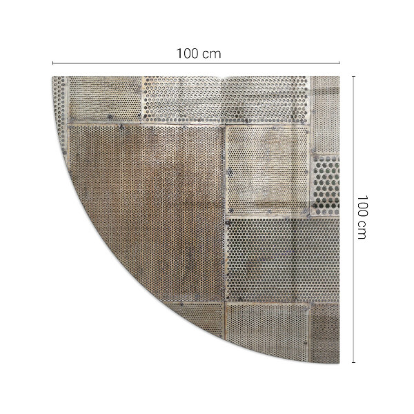 Vetro sotto il camino a quarto di cerchio con motivo in acciaio perforato