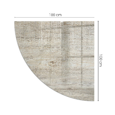 Vetro sotto stufa a quarto di cerchio con motivo in legno chiaro naturale