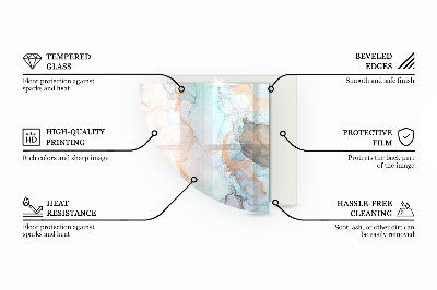 Vetro sotto stufa a quarto di cerchio in diversi colori
