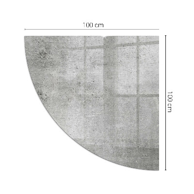 Vetro sotto il camino a quarto di cerchio con finitura in calcestruzzo grezzo