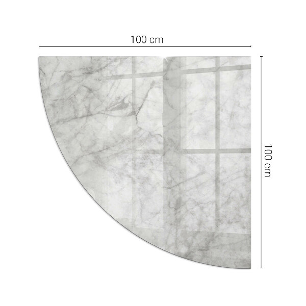 Vetro sotto il camino a quarto di cerchio Texture effetto marmo in uno stile elegante