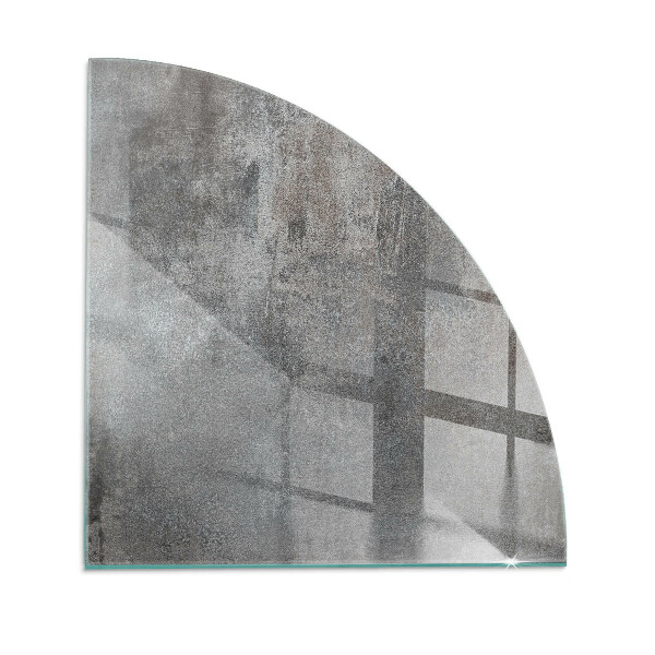 Vetro sotto stufa a quarto di cerchio con finitura grezza del telaio