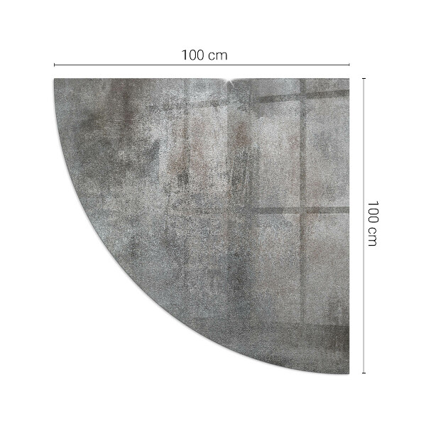 Vetro sotto stufa a quarto di cerchio con finitura grezza del telaio