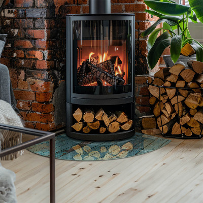 Vetro sotto stufa a quarto di cerchio Tavole rustiche in stile naturale