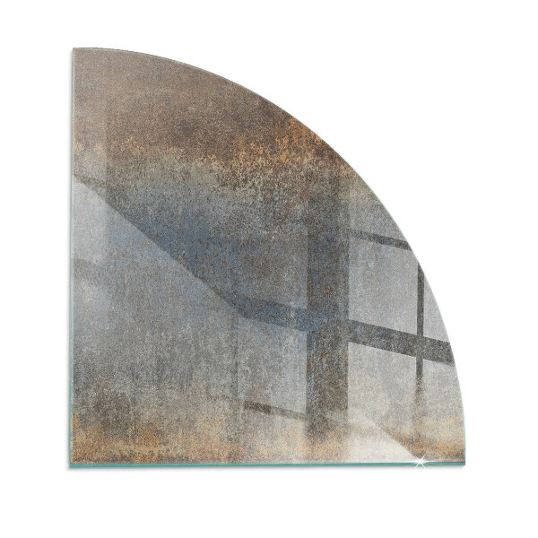 Vetro sotto il camino a quarto di cerchio Motivo astratto con texture variegate