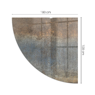 Vetro sotto il camino a quarto di cerchio Motivo astratto con texture variegate