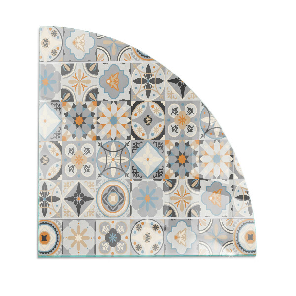 Vetro sotto stufa a quarto di cerchio Motivi a mosaico in forme di piastrelle