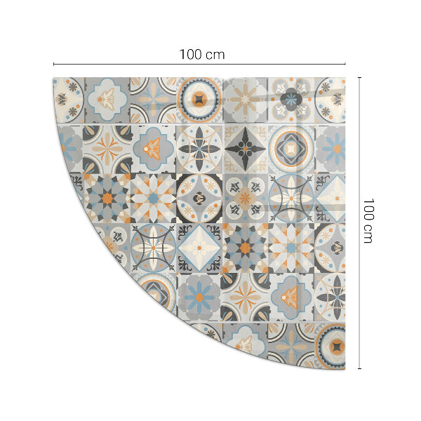 Vetro sotto stufa a quarto di cerchio Motivi a mosaico in forme di piastrelle