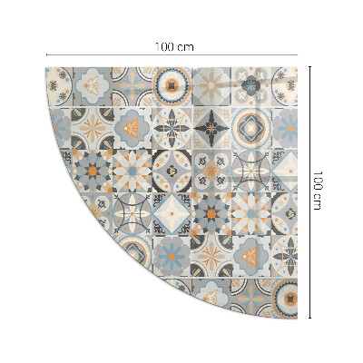 Vetro sotto stufa a quarto di cerchio Motivi a mosaico in forme di piastrelle