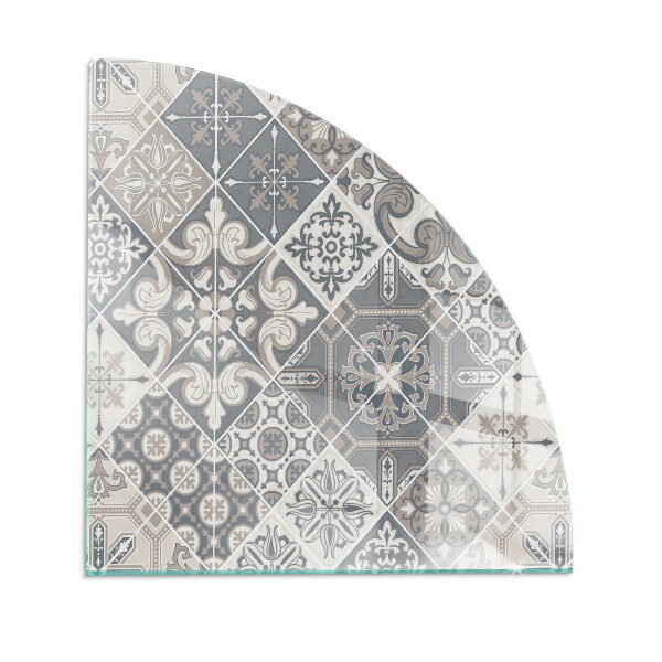 Vetro sotto il camino a quarto di cerchio Disposizione di decorazioni a mosaico