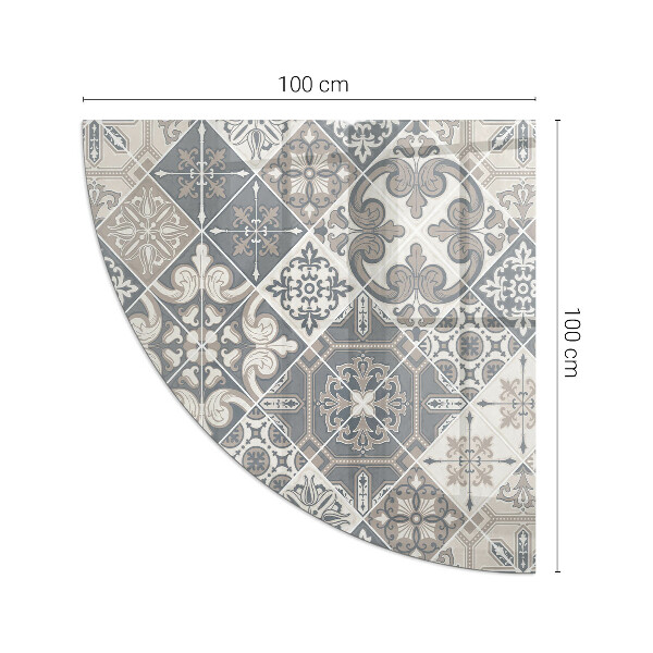 Vetro sotto il camino a quarto di cerchio Disposizione di decorazioni a mosaico