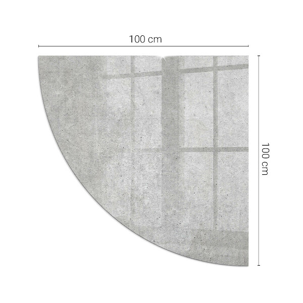 Vetro sotto stufa a quarto di cerchio con finitura effetto cemento in stile grezzo