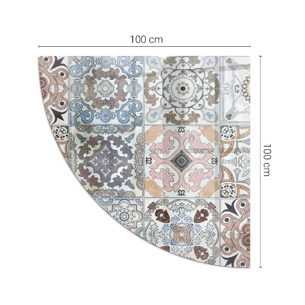 Vetro sotto stufa a quarto di cerchio Motivi a mosaico nelle piastrelle
