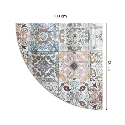 Vetro sotto stufa a quarto di cerchio Motivi a mosaico nelle piastrelle