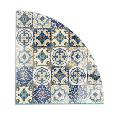 Vetro sotto il camino a quarto di cerchio Motivo a mosaico con decorazioni floreali