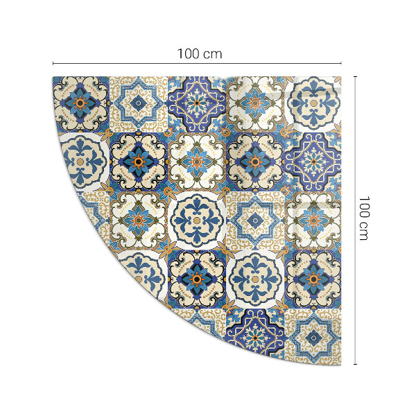 Vetro sotto il camino a quarto di cerchio Motivo a mosaico con decorazioni floreali