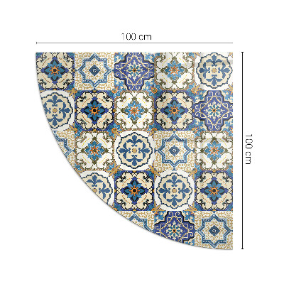 Vetro sotto il camino a quarto di cerchio Motivo a mosaico con decorazioni floreali