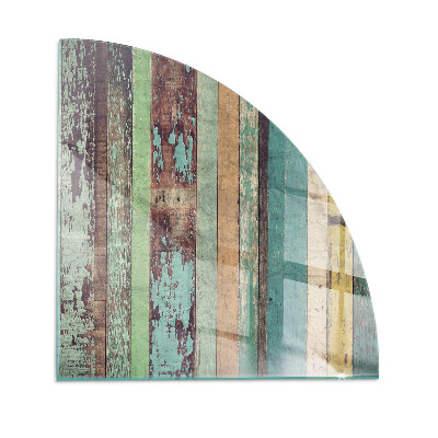 Vetro sotto stufa a quarto di cerchio in vari colori e tonalità del pannello