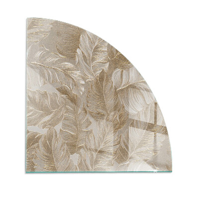 Vetro sotto il camino a quarto di cerchio con delicati disegni a motivi fogliari