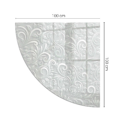 Vetro sotto stufa a quarto di cerchio con elegante motivo vegetale