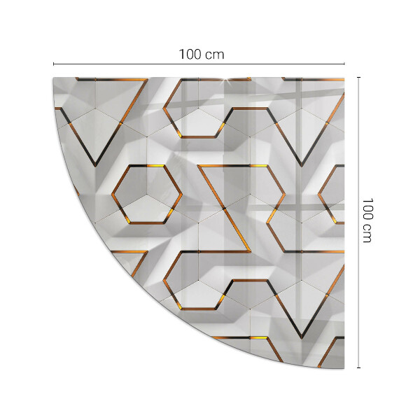 Vetro sotto stufa a quarto di cerchio Schema di forme tridimensionali