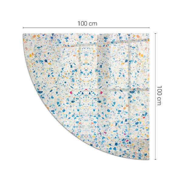 Vetro sotto il camino a quarto di cerchio con motivo astratto e texture